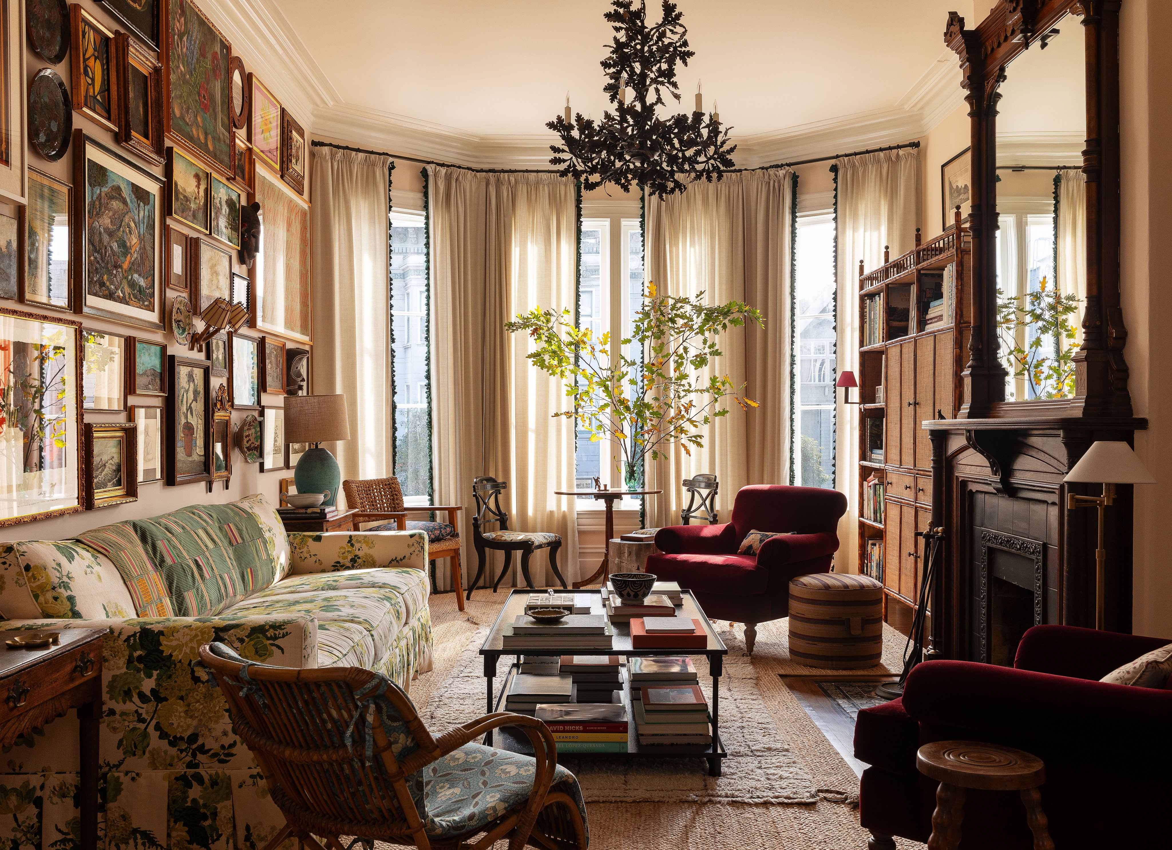 In Heidi Caillier's Cozy New Home, Floral Patterns and a Bright Red Kitchen Bring the Victorian House to Life