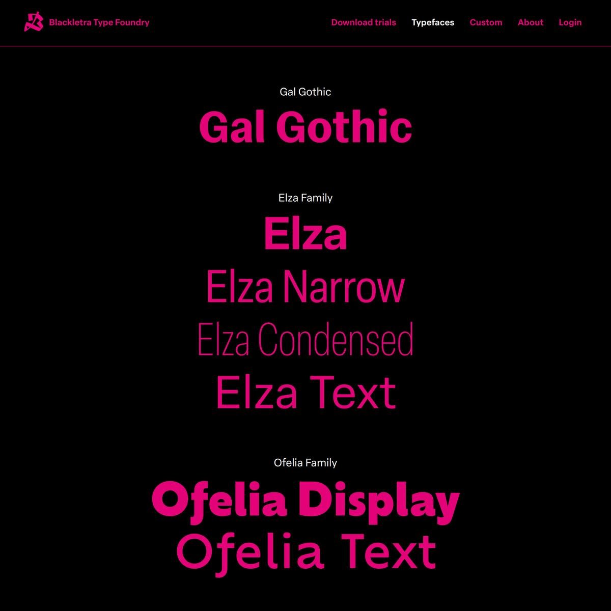 Typefaces | Blackletra Type Foundry