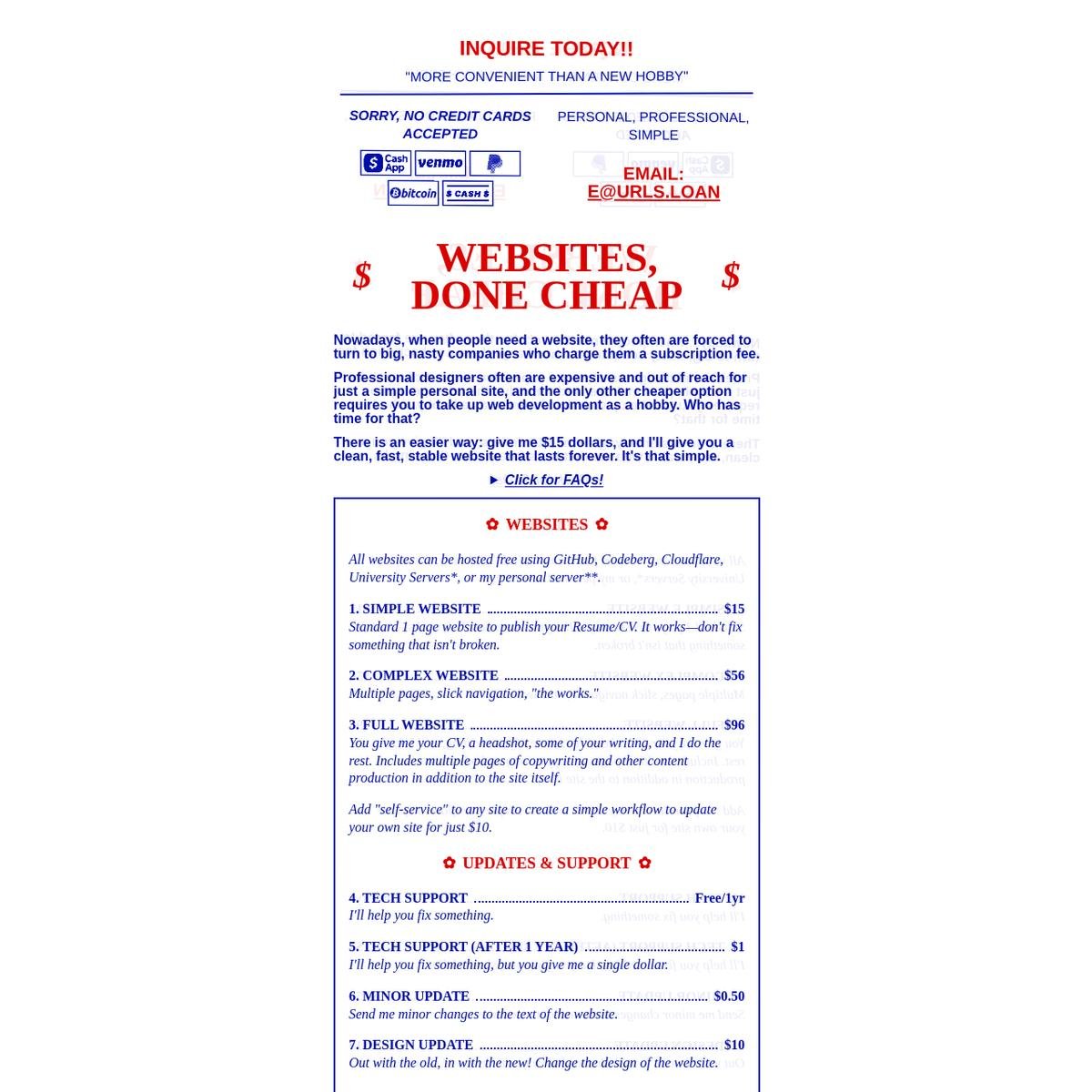 Websites,Done Cheap