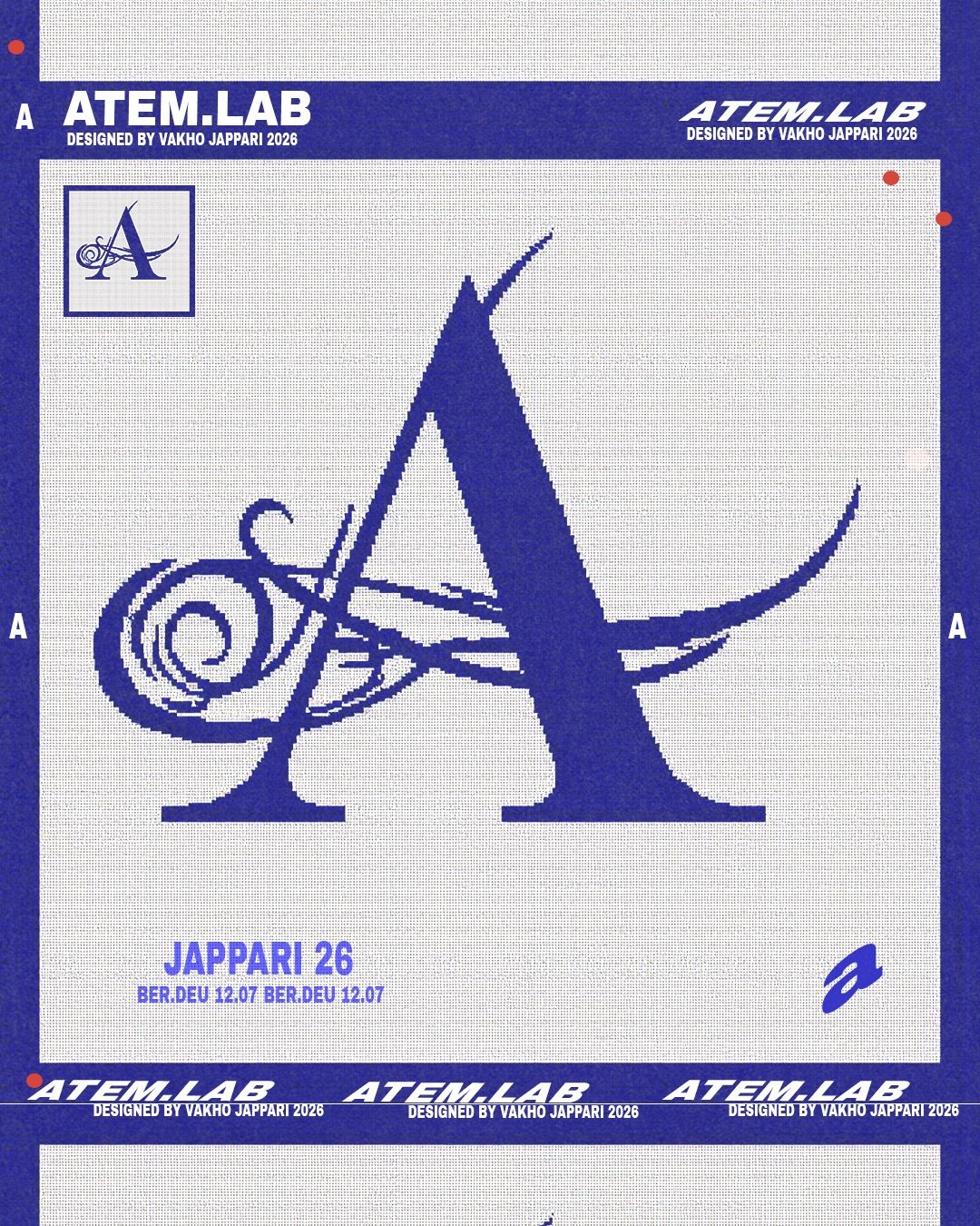 Actually, my background is graphic design. I started studying it almost 10 years ago and I’m still obsessed with logos, shapes and visual experiments. I create all graphics for atem.lab myself. A few recent logo studies. All textures are handmade.