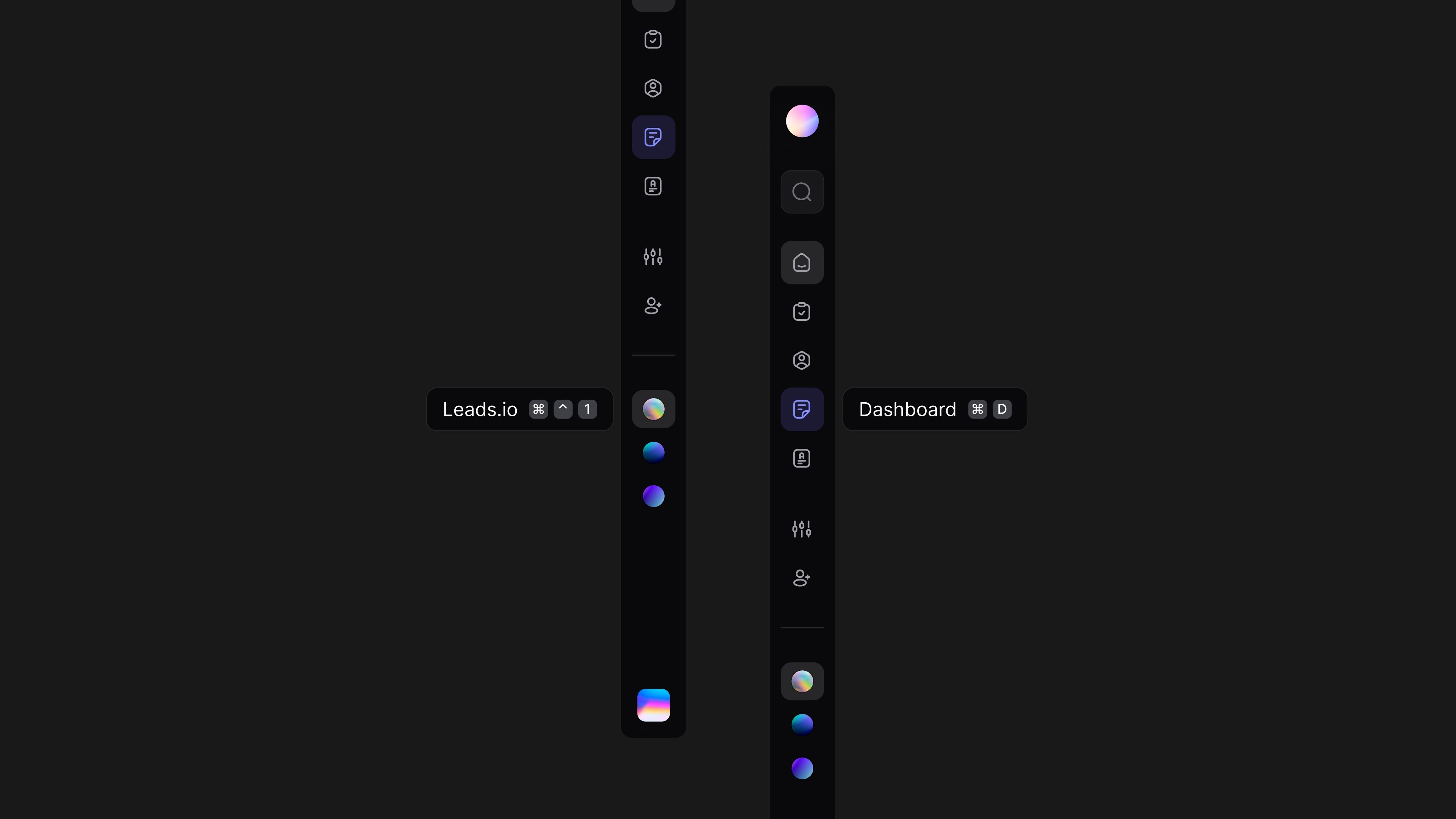 Collapsible sidebar design for PM SaaS app.