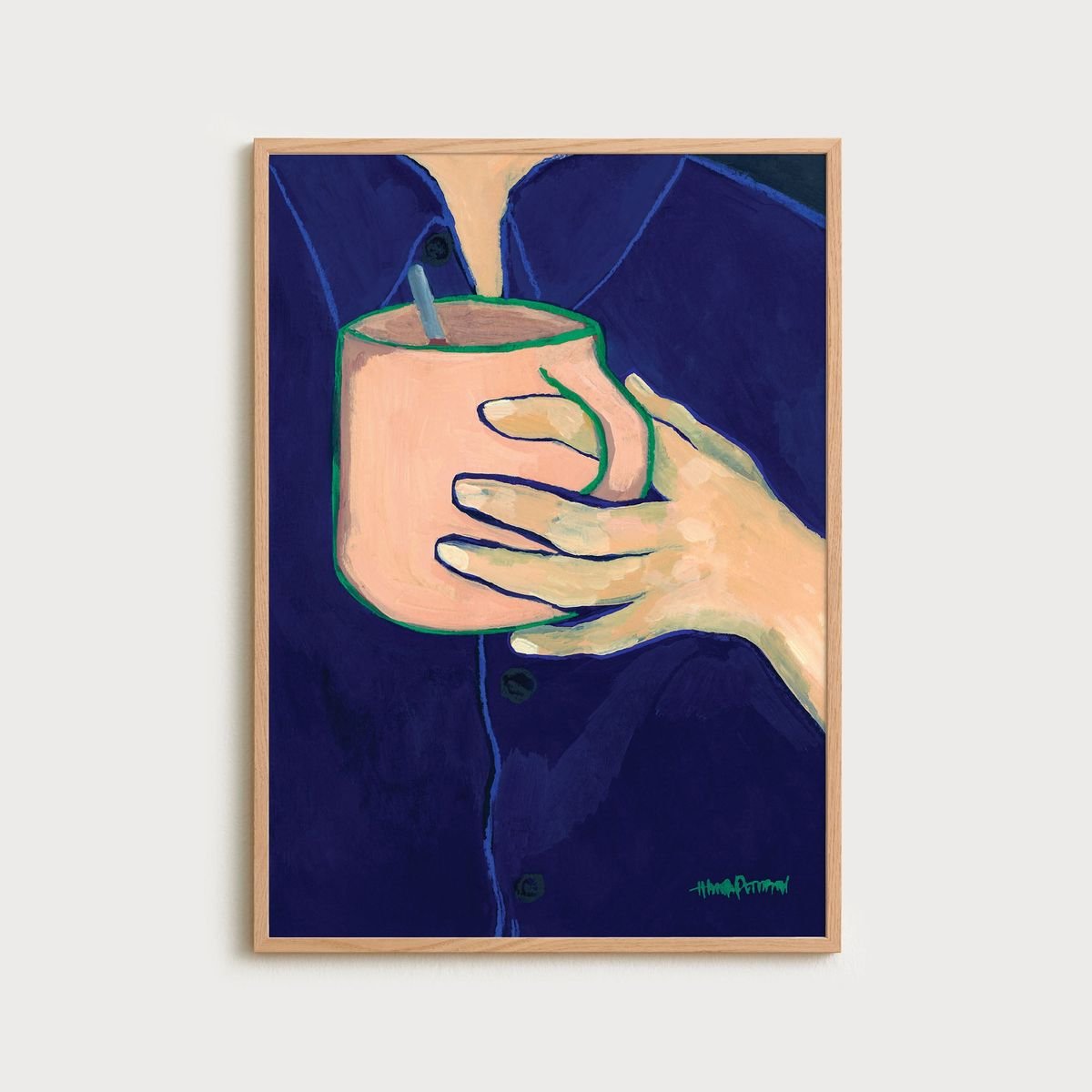 Grönkantad kopp by Hanna Peterson - Art print