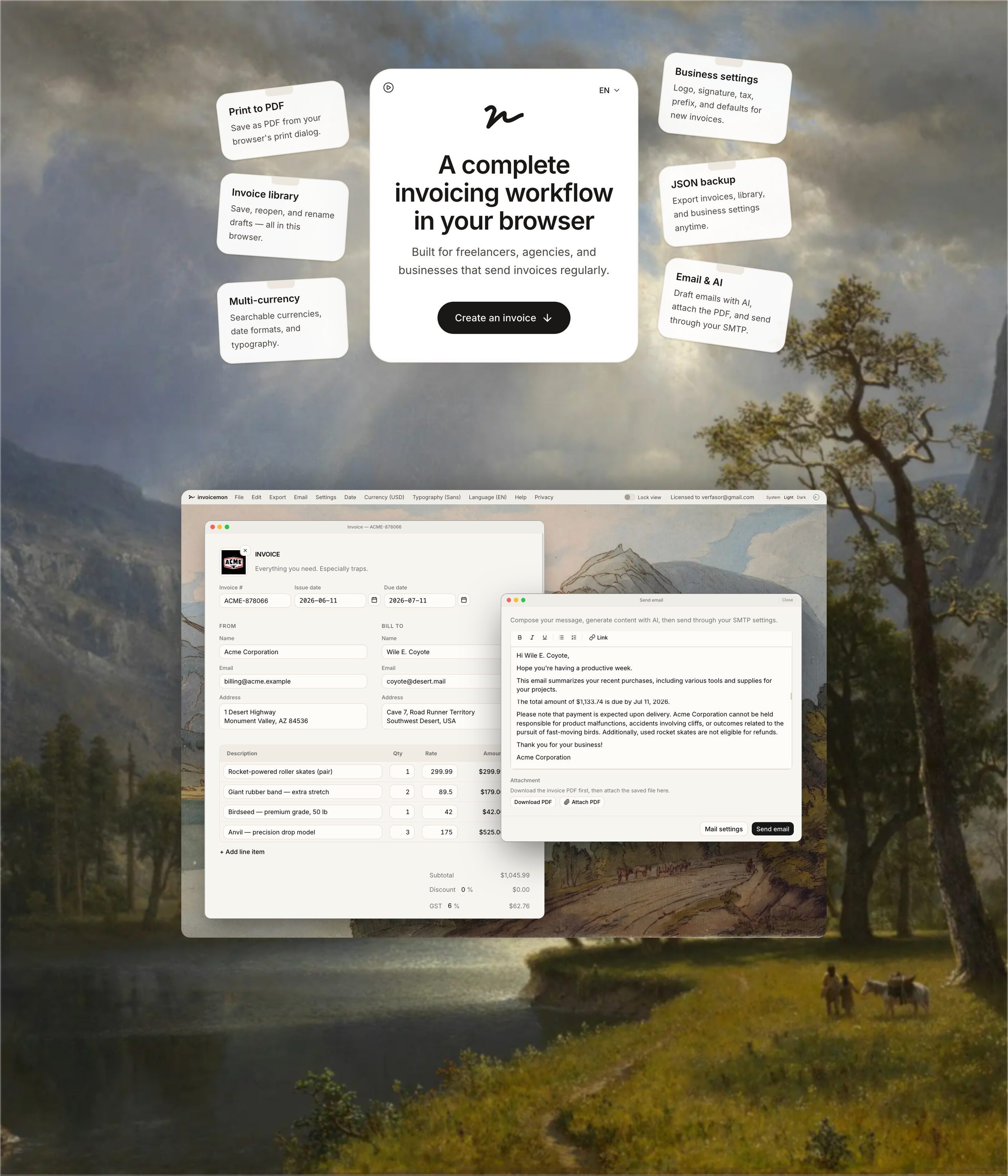 invoicemon — One Page Website Award