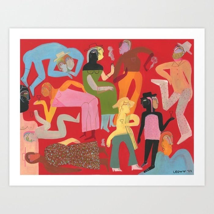 Party People Red Art Print by LEOVY | Society6