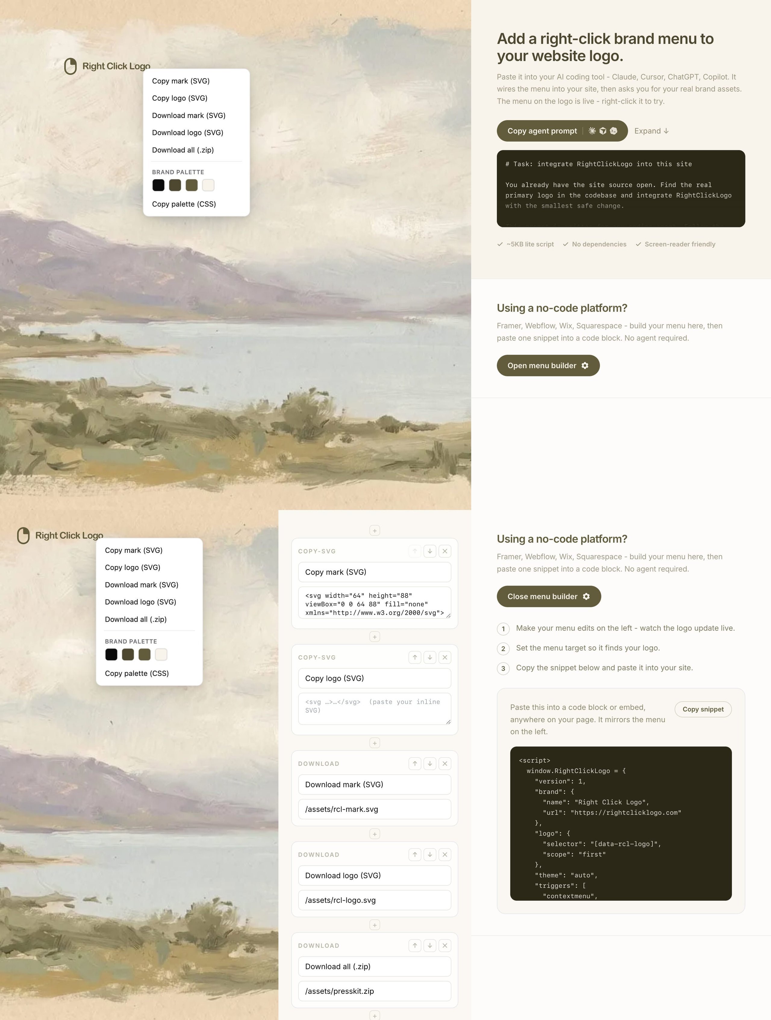 Right-Click Logo — One Page Website Award
