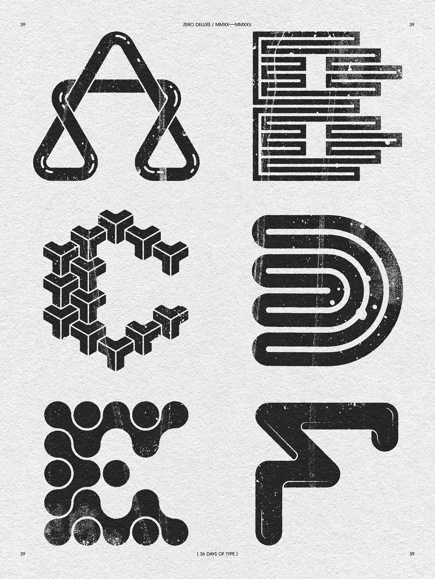 SNEAK PEEK 8: Page 39 is the first of a few pages in my upcoming zine that includes some of the letters I made as part of the fantastic 36daysoftype project 🖤 For more info don’t forget to subscribe to my newsletter! ✌️ #zerodeluxe #zeroflux