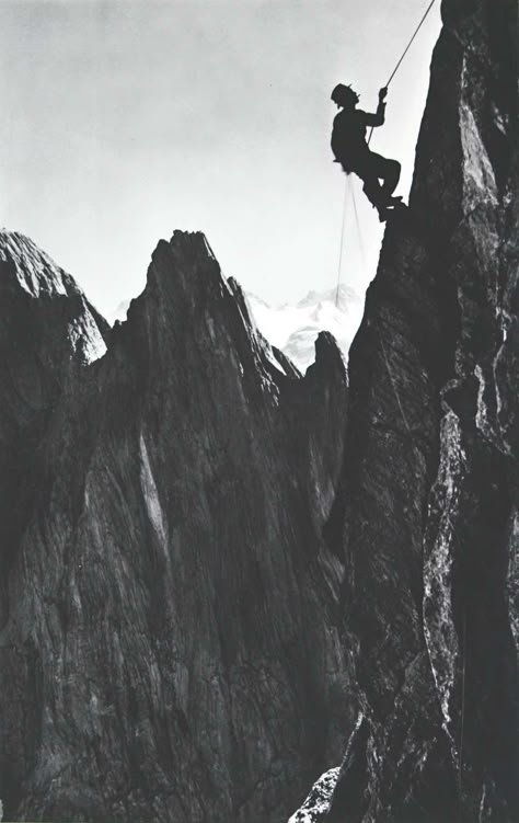 Vintage Alpine Photograph, Climber, Simelistock, Switzerland