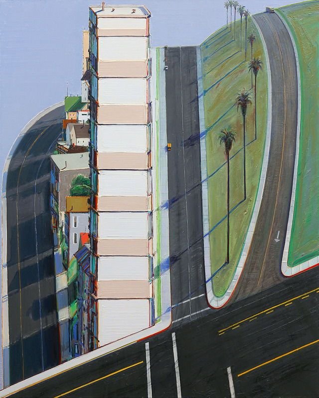 Wayne Thiebaud (American, b. 1920), Palm Ridge, 1977. Oil on canvas