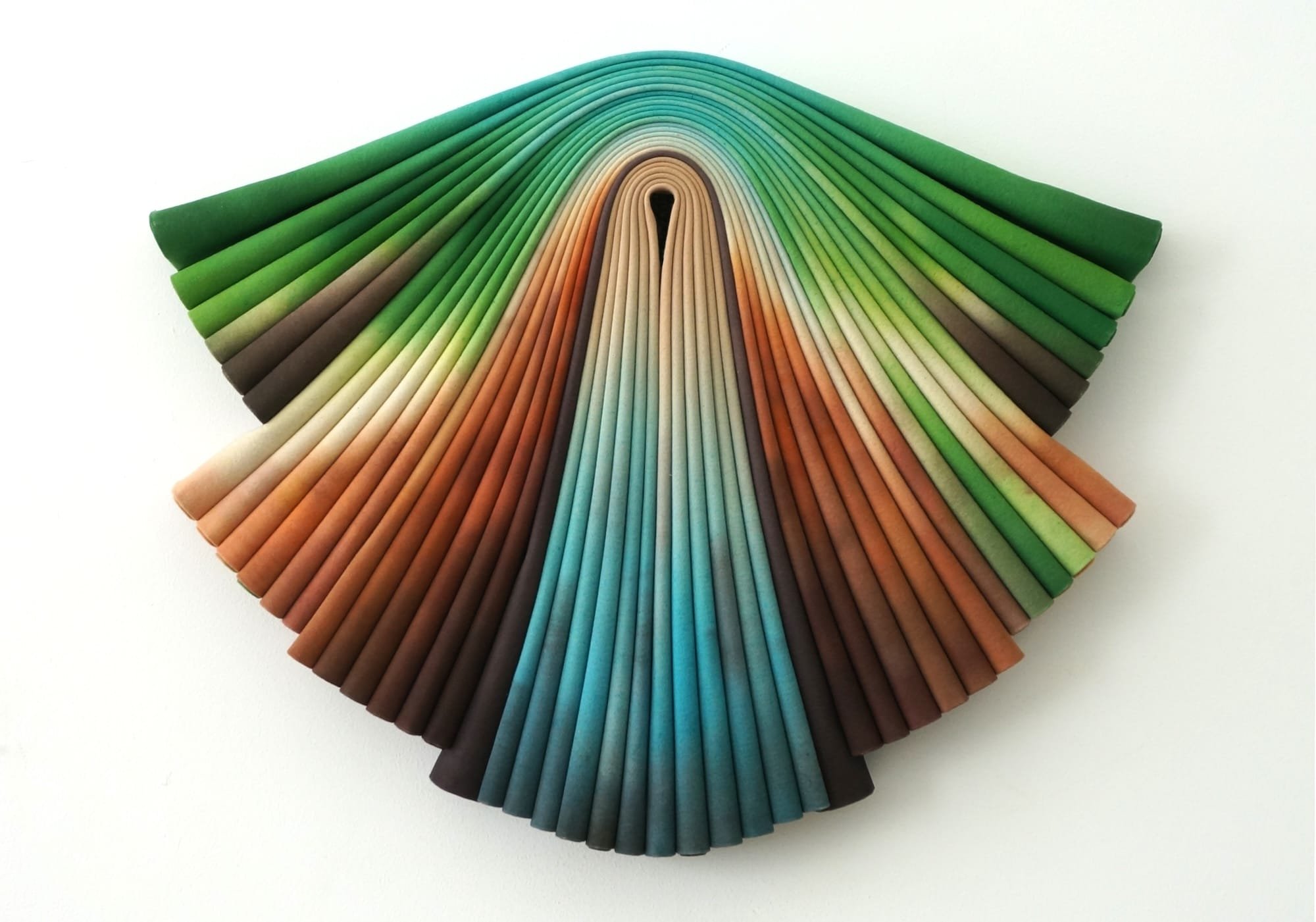 Vibrant Folded Canvases Form Garment-Like Sculptures by Susan Maddux