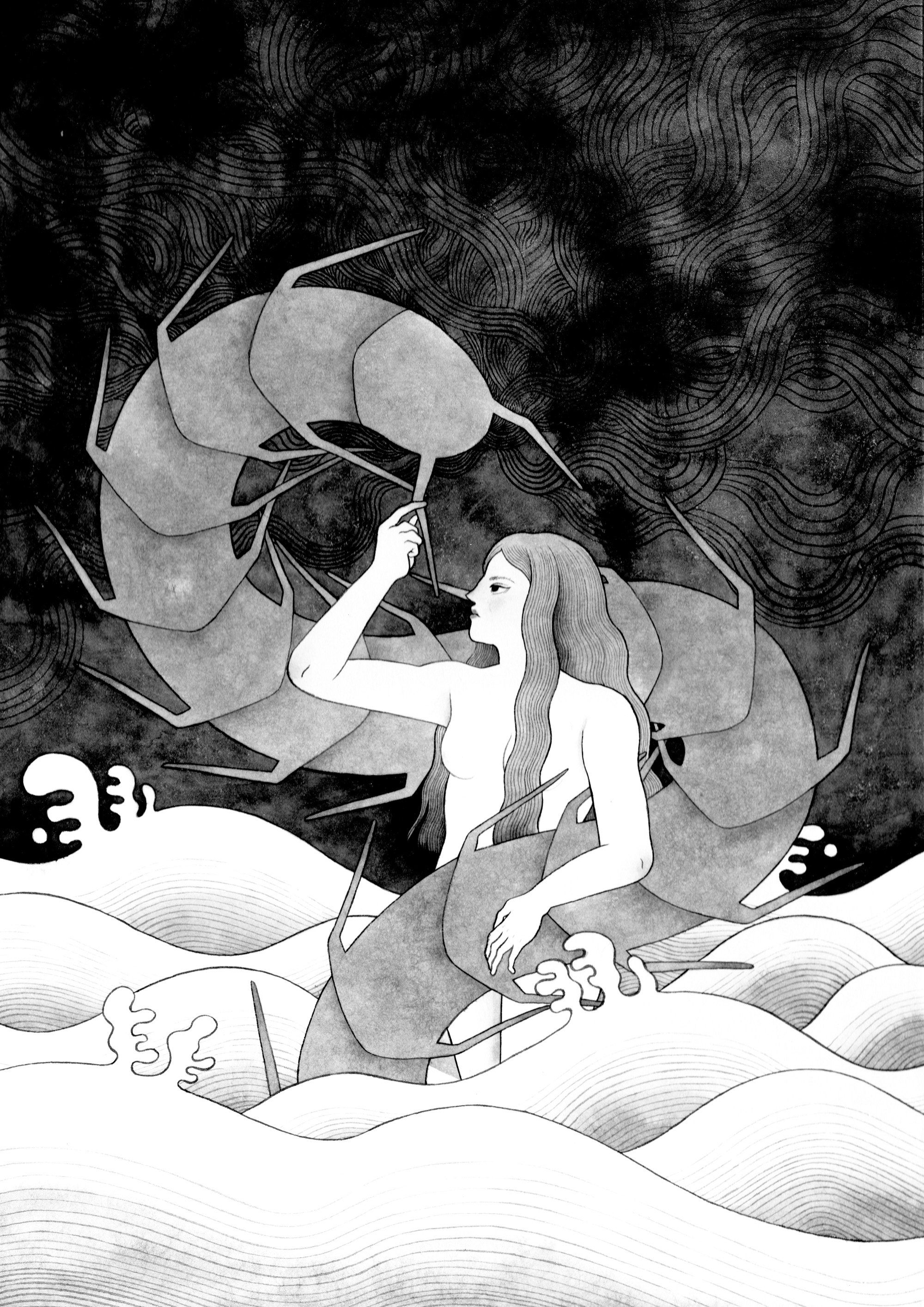 Korea’s Coastal Folklore Surfaces in Jeongmin Lee’s Ink Illustrations