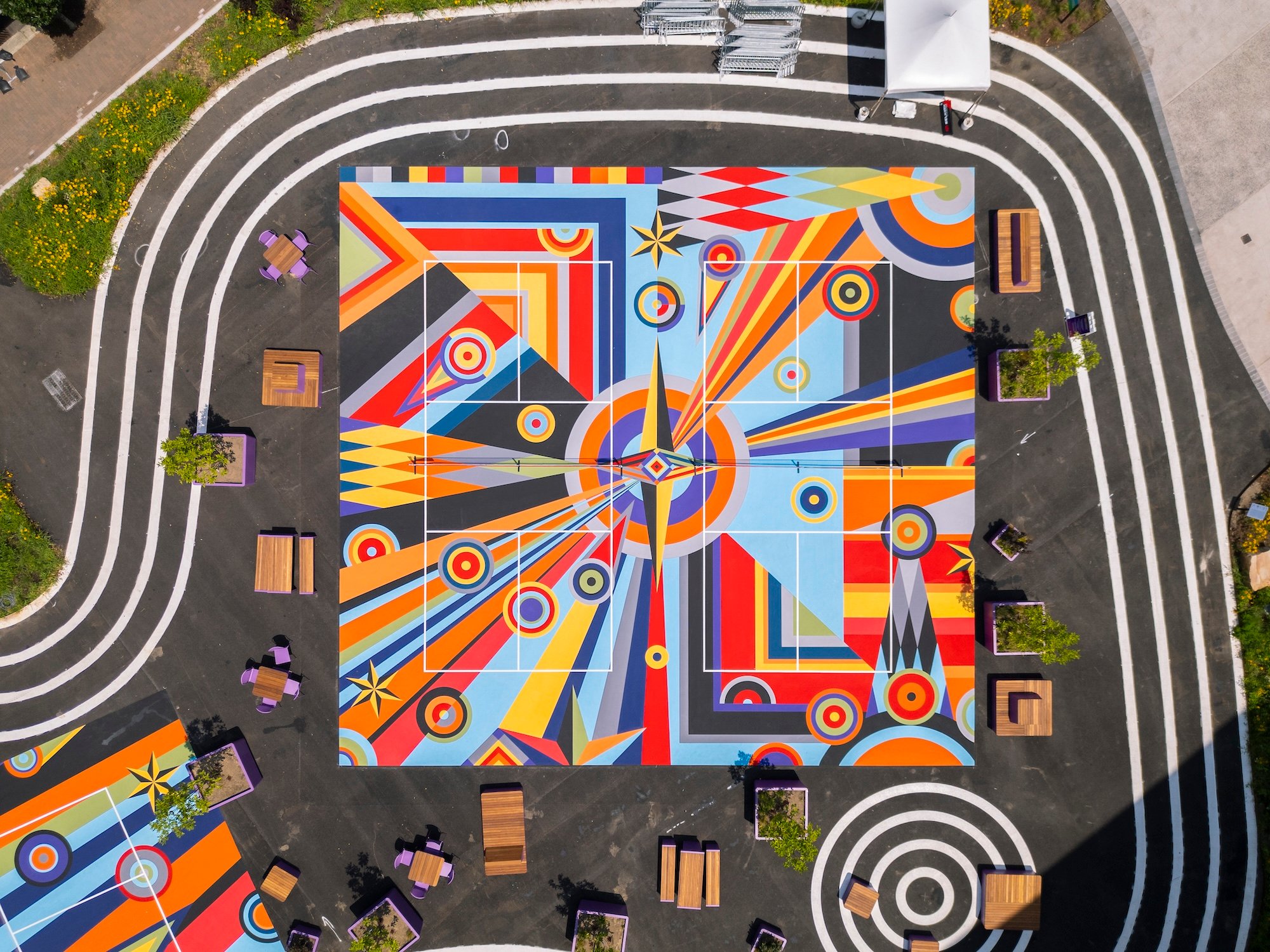 Pittsburgh’s Pickleball Courts by Sharmistha Ray Are an Abstract Riot of Color