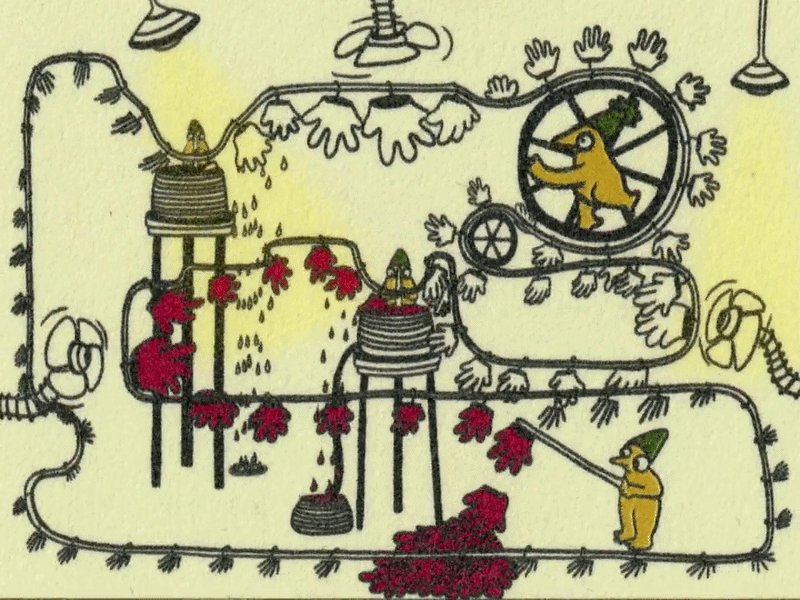 A Workforce of Creatures Chugs Along in Kate Renshaw-Lewis’ Hand-Drawn Film ‘Busy Bodies’