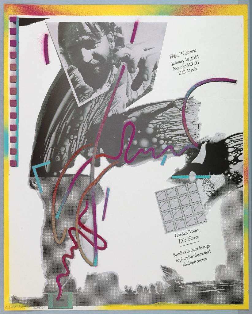 Wm.B.Coburn / UC Davis/ Garden Tours de Farce/ Studies in marble rugs, topiary furniture and abalone rooms (1981)