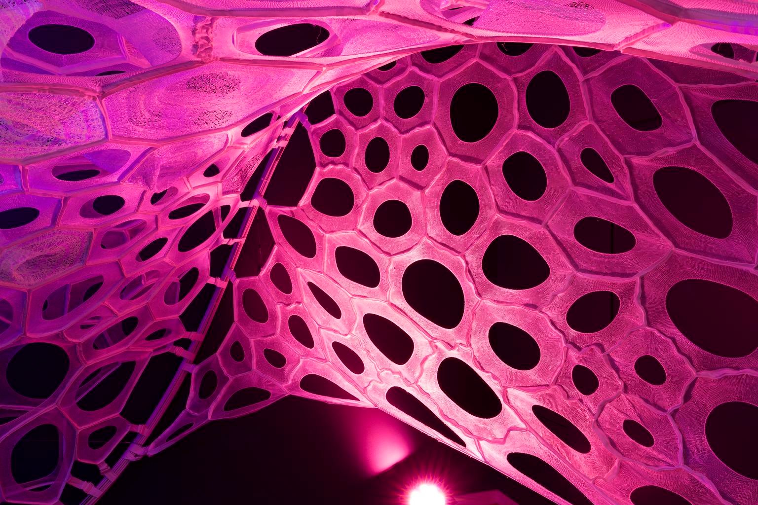 PolyThread knitted textile pavilion (2015–2016)