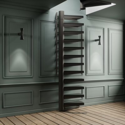 A Space-Saving Retractable Spiral Staircase 