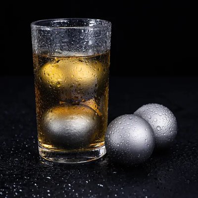 An Ice Cube Alternative: Frozen Titanium Spheres 