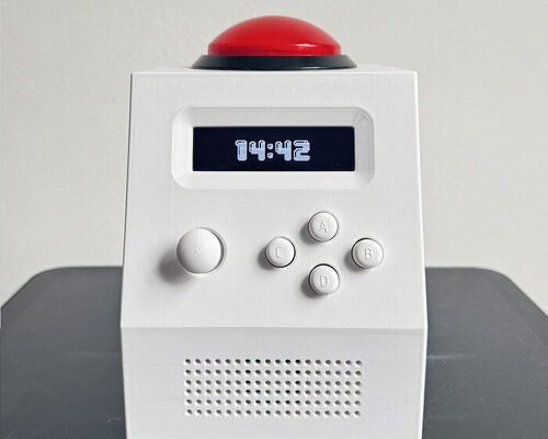 3D printed standalone alarm clock lets you smash a giant arcade button to wake up