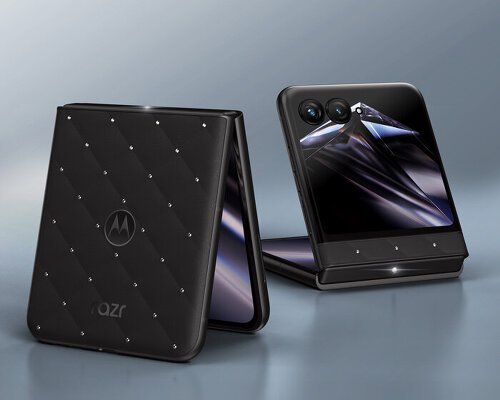 motorola gives its razr a quilted shell covered in swarovski crystals