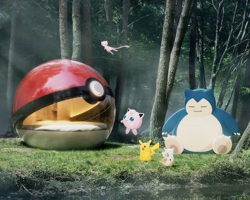 giant poké ball becomes human-sized sleeping pod in japan