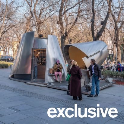 Atelier L models conical cafe pop-up in Beijing on coffee drippers