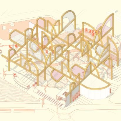 Arching motion-informed amphitheatre among projects from University of Dundee