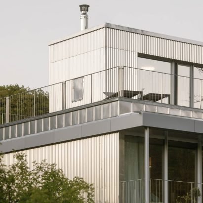 Cechvala Architects cloaks Bratislava home with corrugated raw aluminium