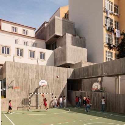 António Costa Lima Arquitectos adds concrete extension to historic Lisbon school