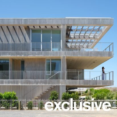 Giant balconies line Delaware beach house by Ziger Snead