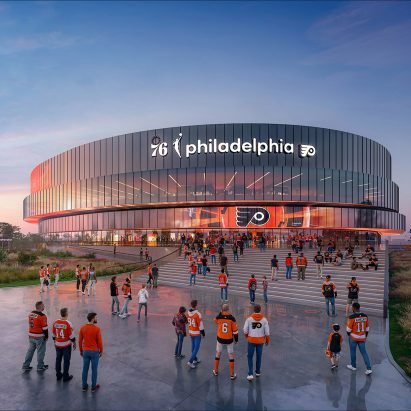 Populous and Moody Nolan design 76ers and Flyers arena as "landmark" for Philadelphia
