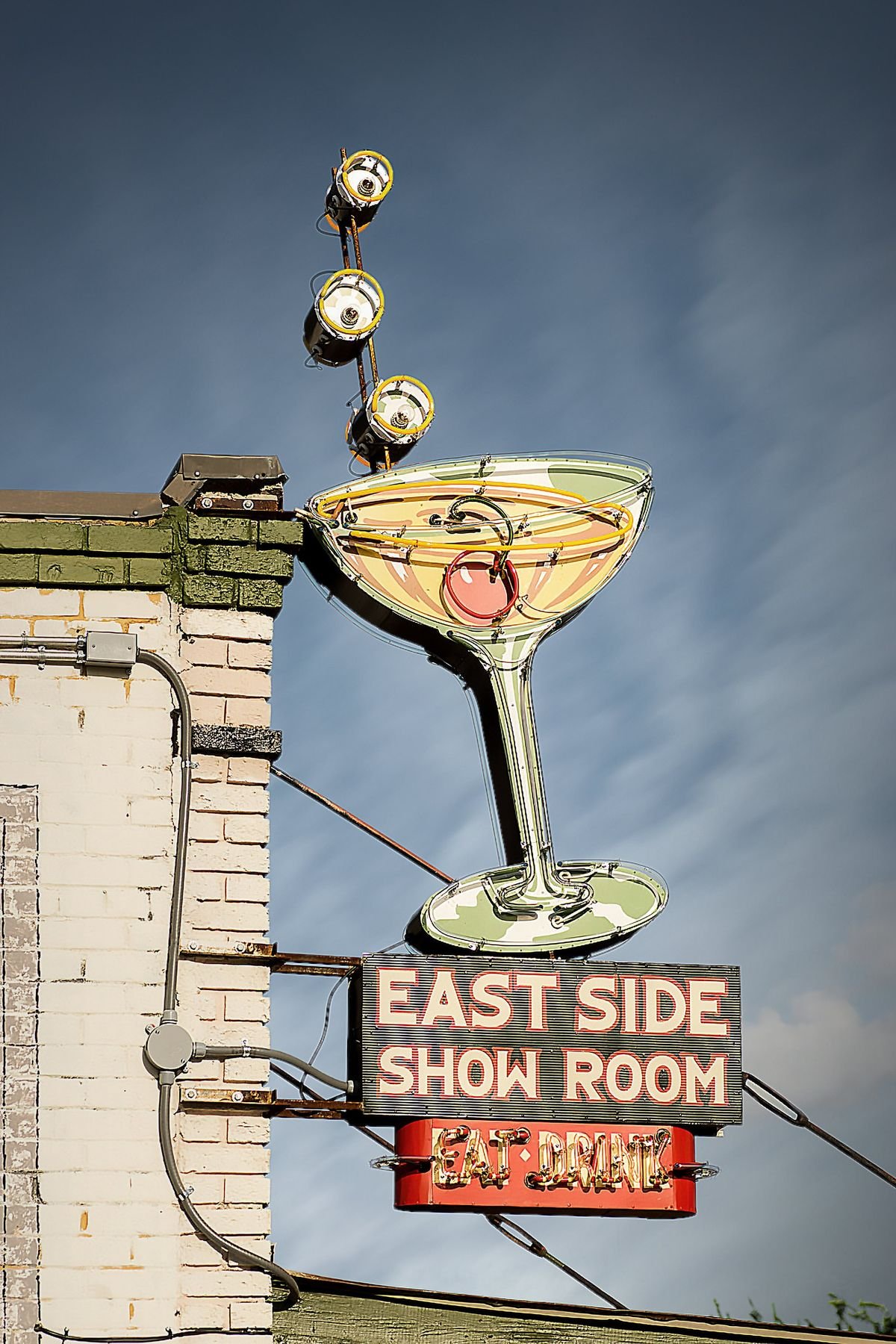 East Side Martini Bar Neon Sign: Retro Roadside Print