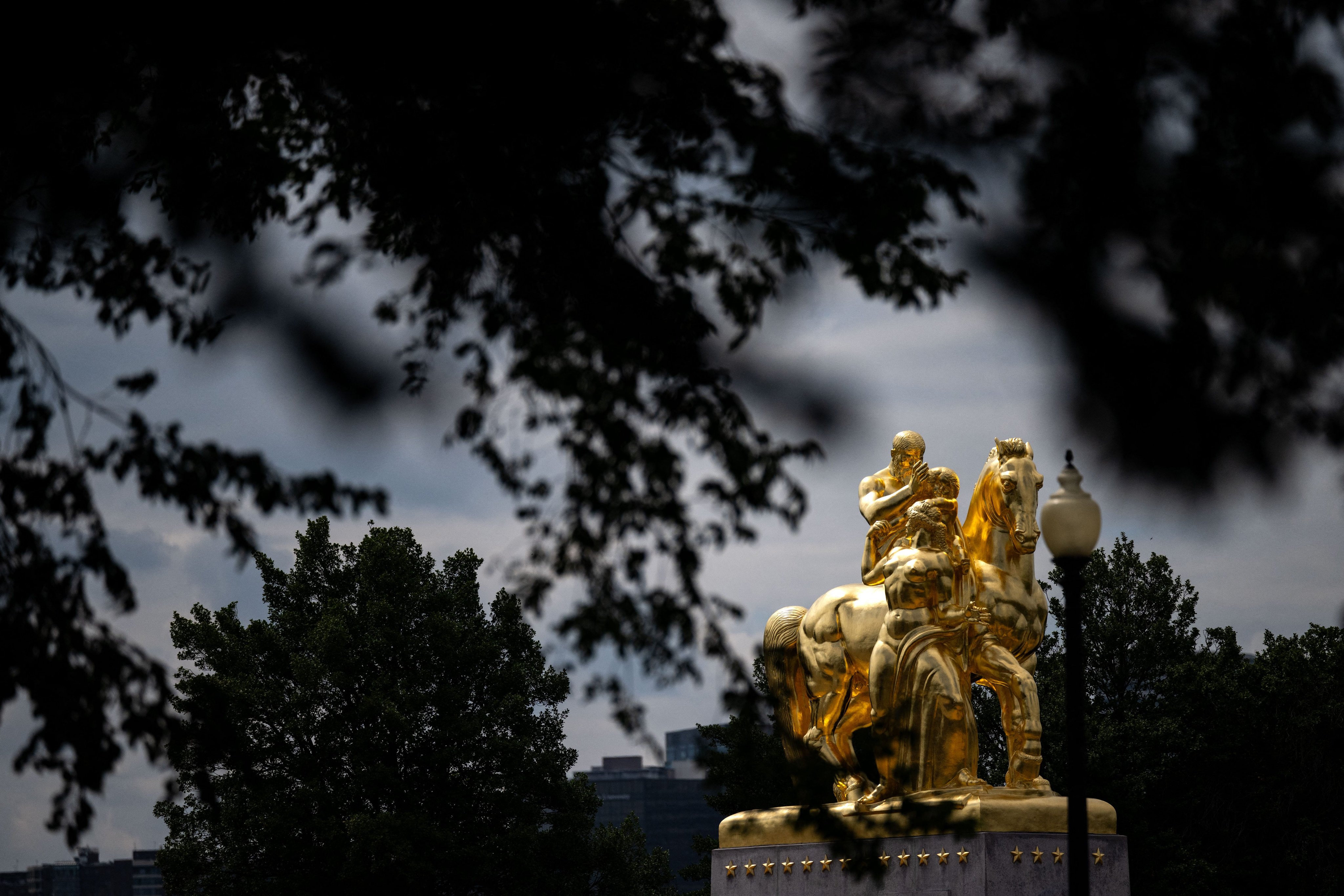 Trump Unveils 23K Gold Statues in Washington, D.C.