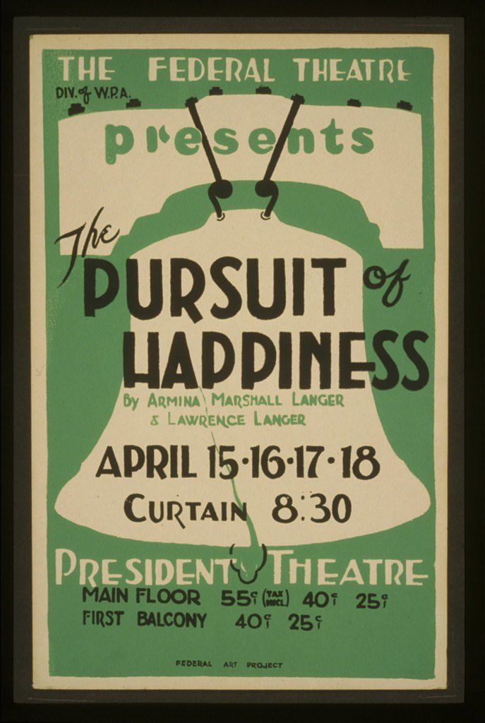 The Federal Theatre Div. of W.P.A. presents "The pursuit of happiness" by Armina Marshall Langer & Lawrence Langer (1936-01-01)