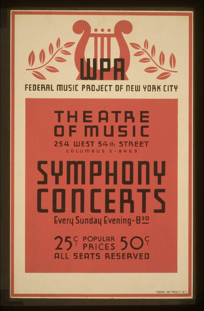 Symphony concerts WPA Federal Music Project of New York City Theatre of Music. (1936-01-01)