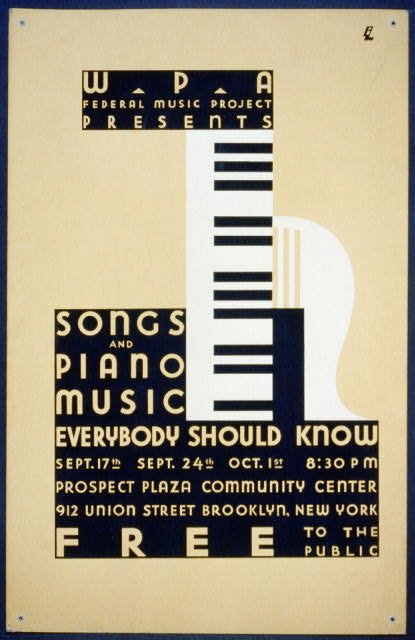 WPA Federal Music Project presents songs and piano music everybody should know Free to the public / (1936-01-01)