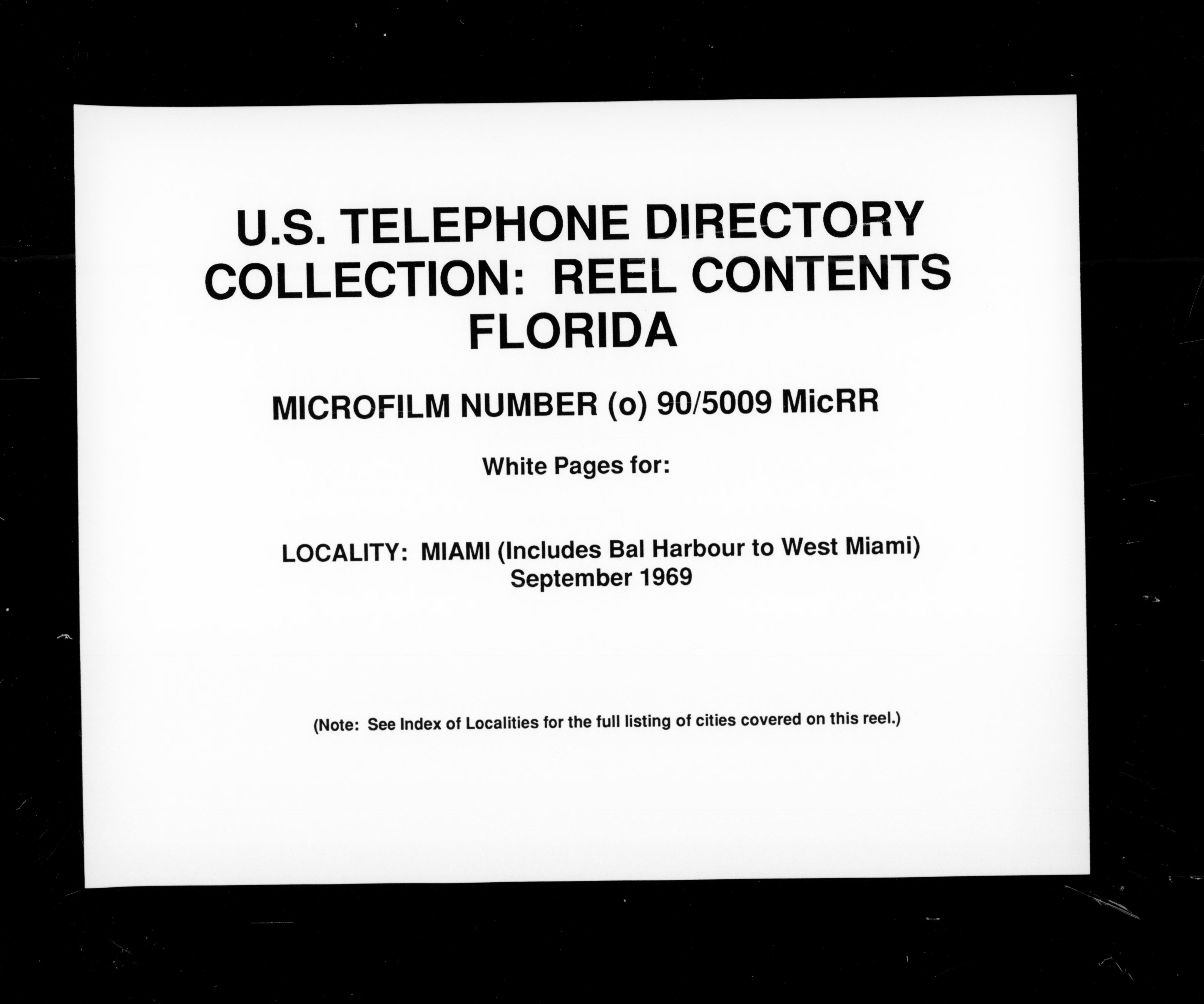 Florida - White Pages - Miami - Sep./1969 (1969)