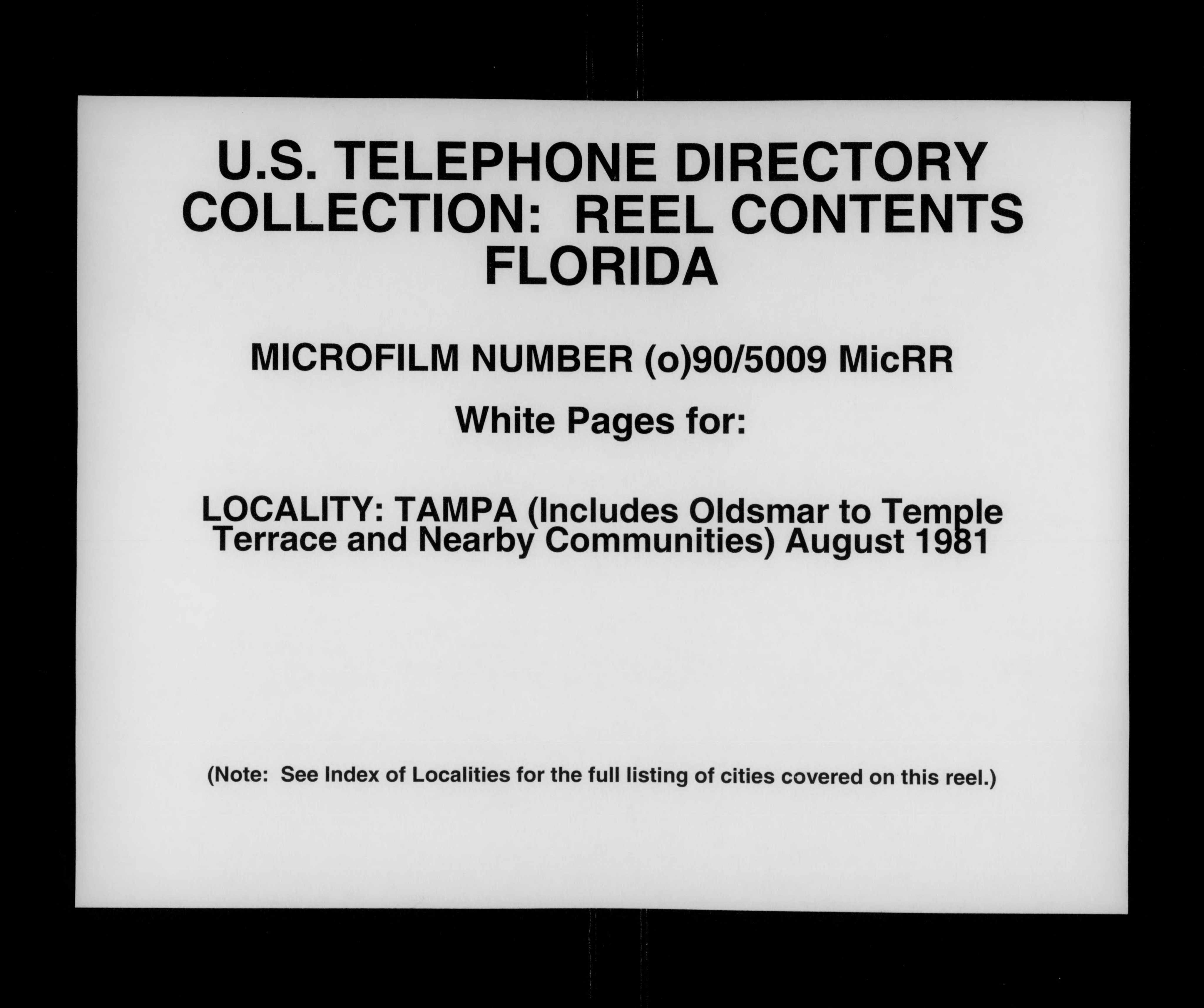 Florida - White pages - Tampa - Aug./1981 (1981)