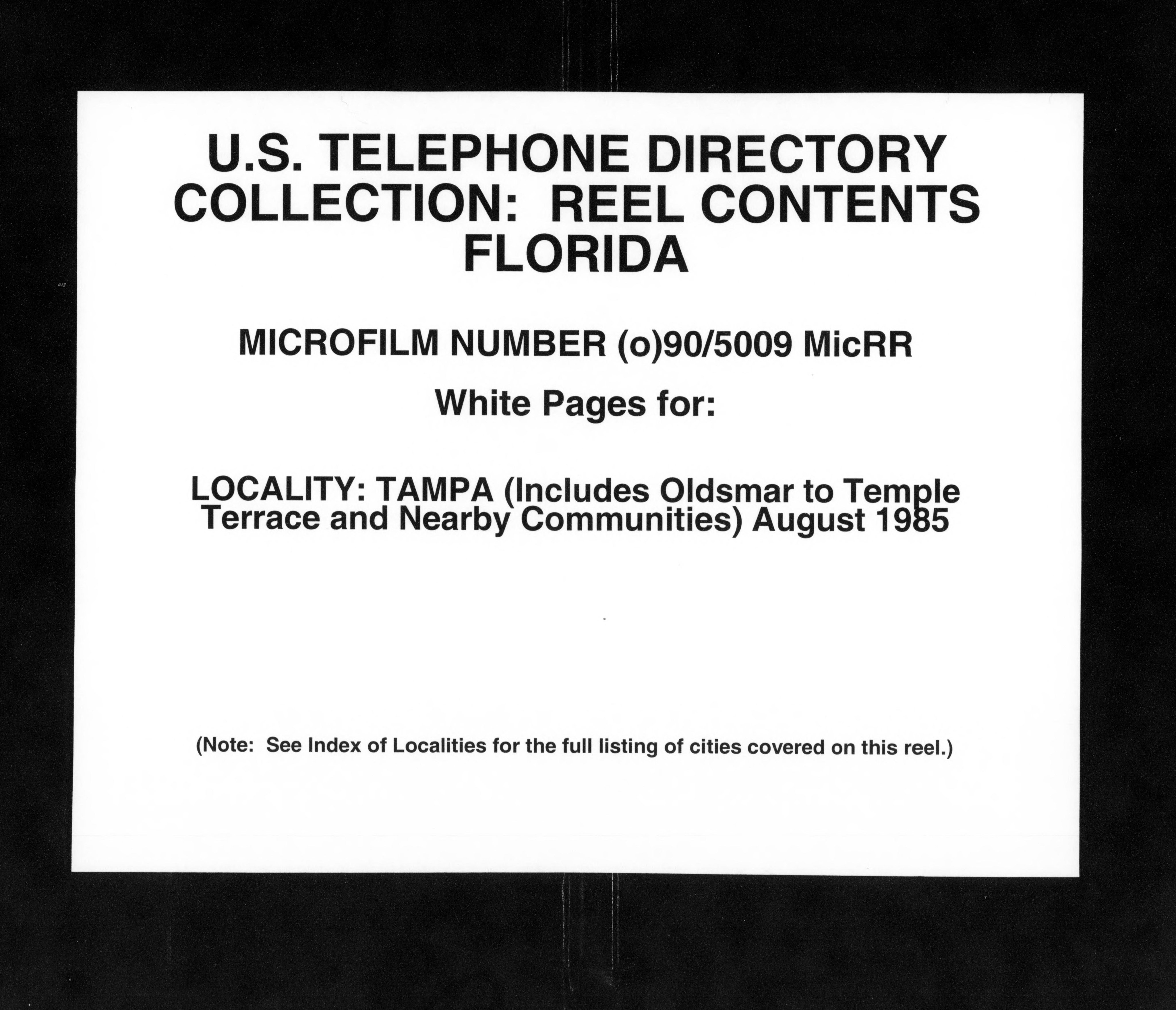 Florida - White pages - Tampa - Aug./1985 (1985)