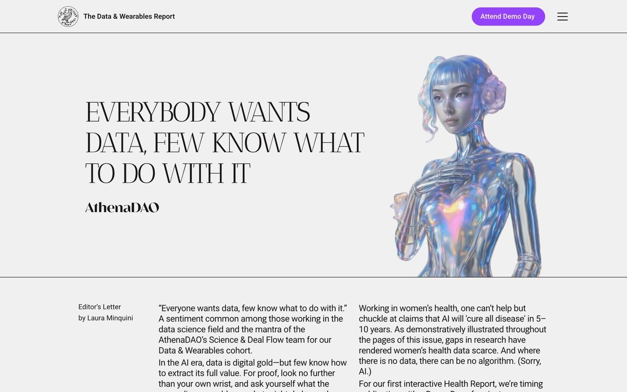 AthenaDAO's Data & Wearables Report