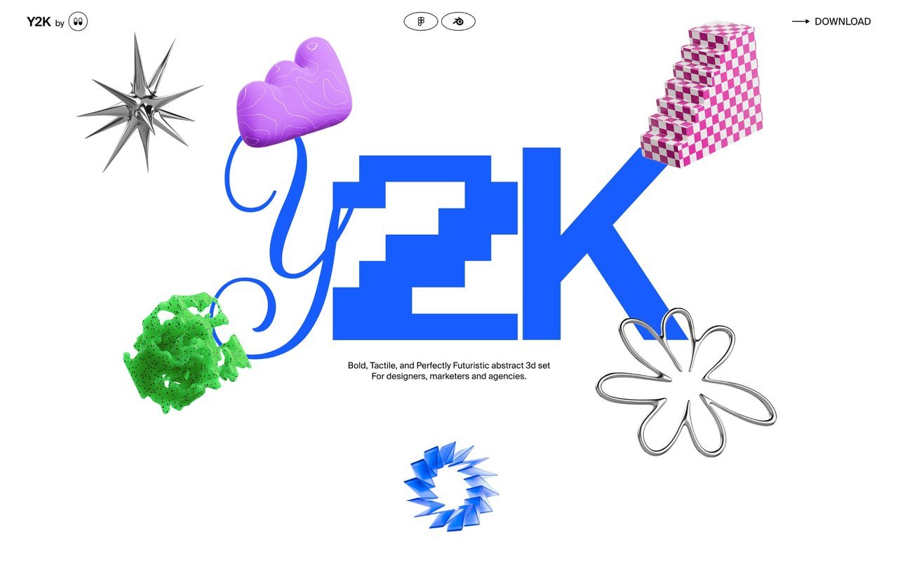 Y2K Abstract 3D Illustrations