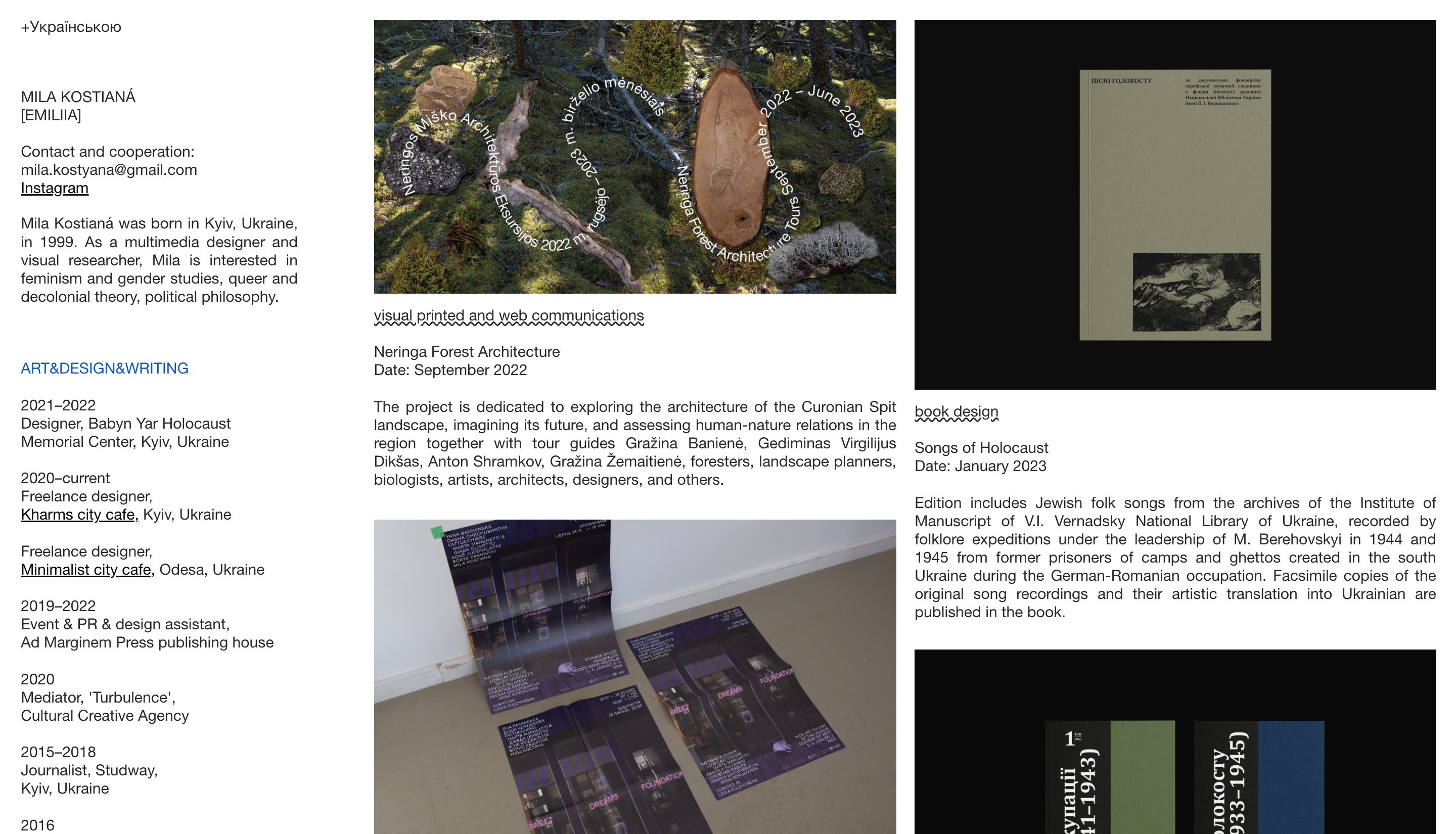 Mila Kostianá – portfolio