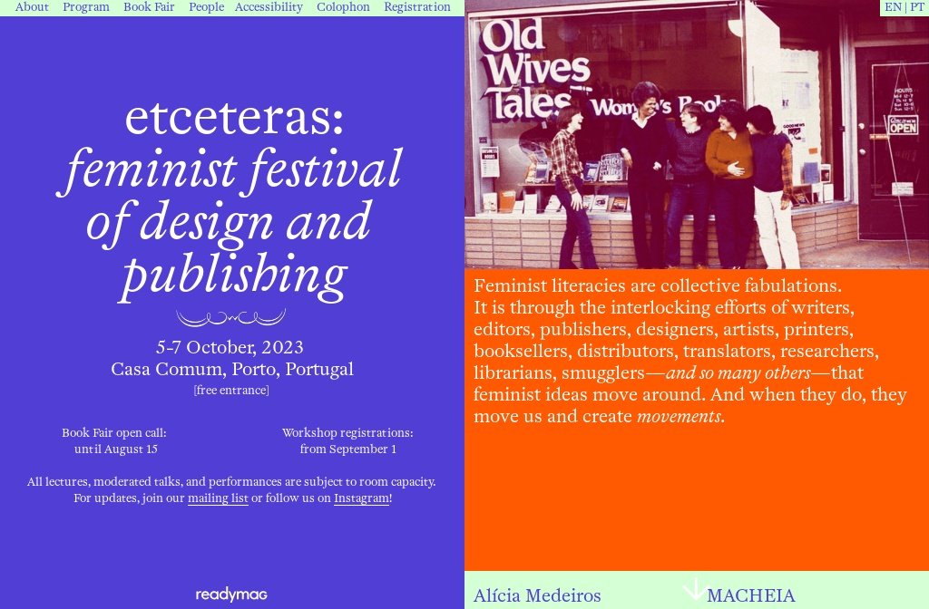 etceteras: festival feminista de design e edição | Readymag