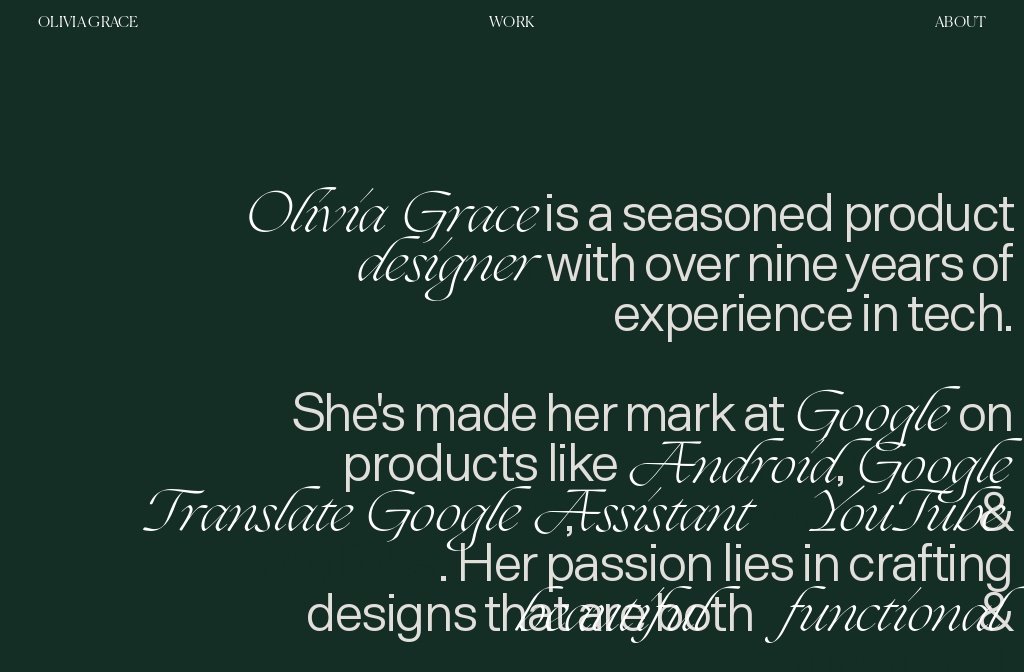 Olivia Grace – Product Designer