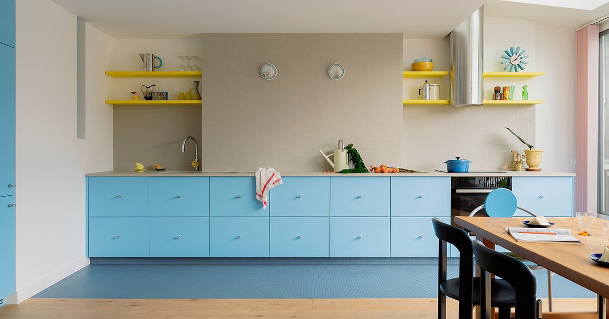 acte deux transforms a paris apartment into a swimming lane of color and movement