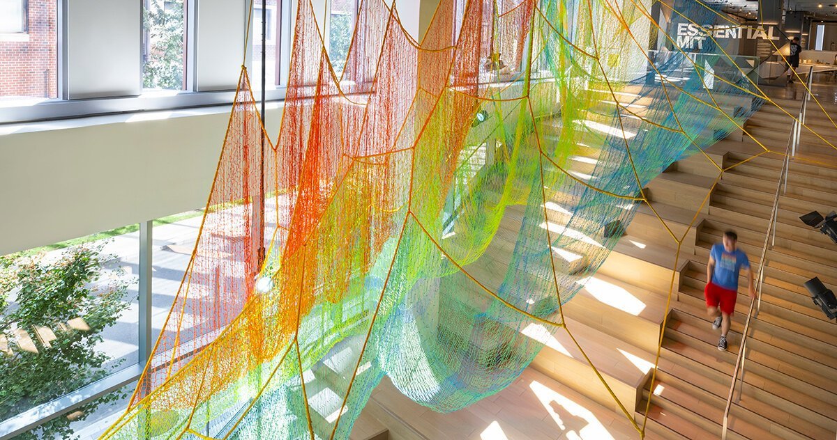 MIT museum video traces how janet echelman translates climate data into woven art