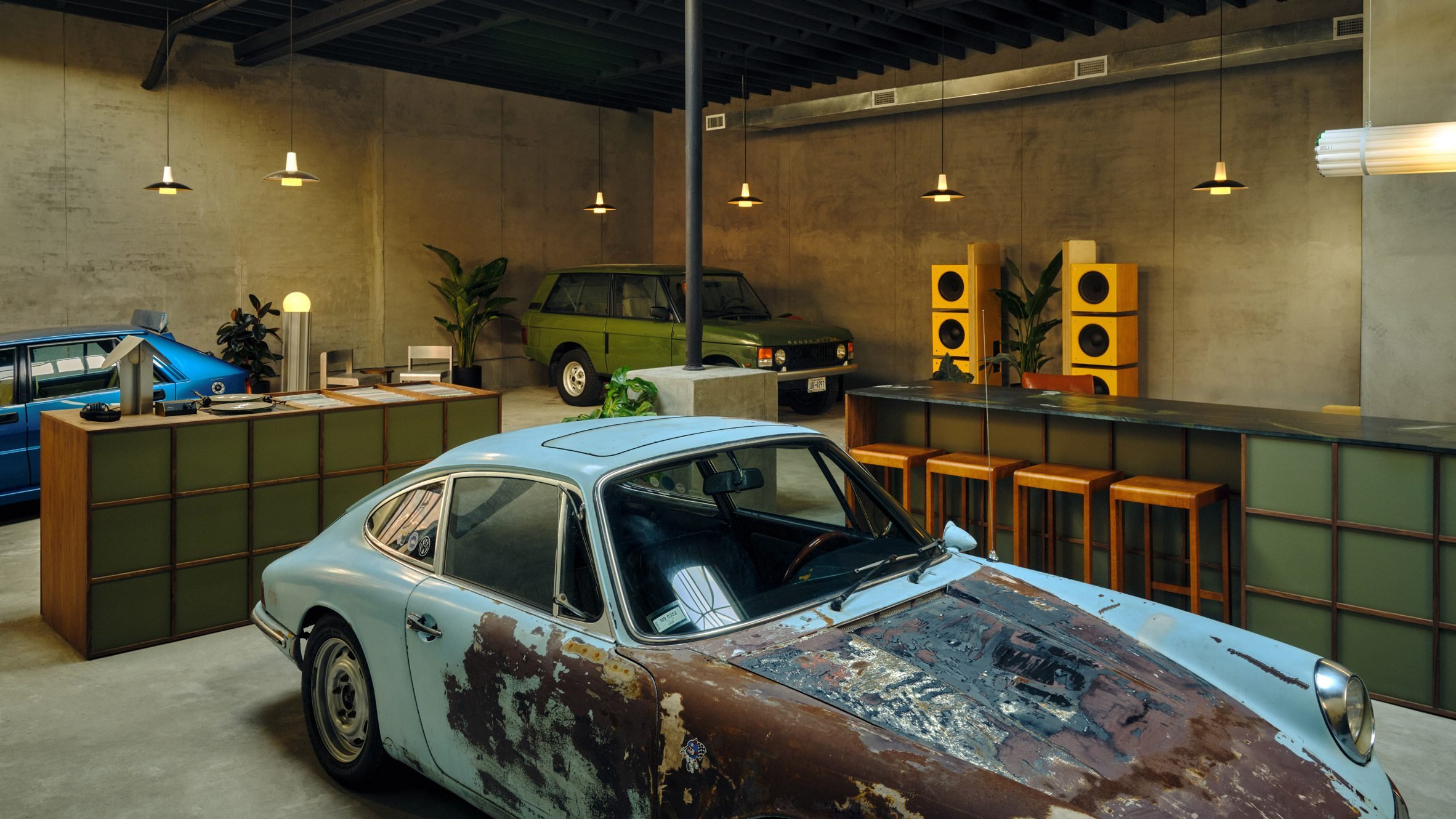 Office of Tangible Space transforms Brooklyn warehouse into automotive social hub