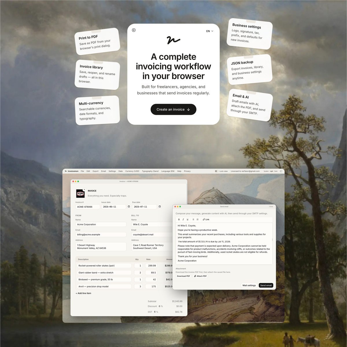 Website Inspiration: invoicemon