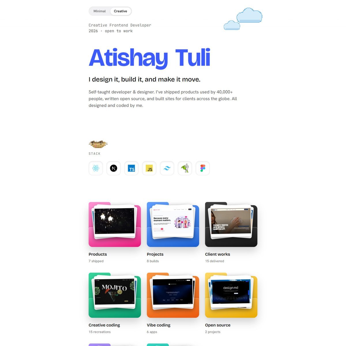 Website Inspiration: Atishay Tuli