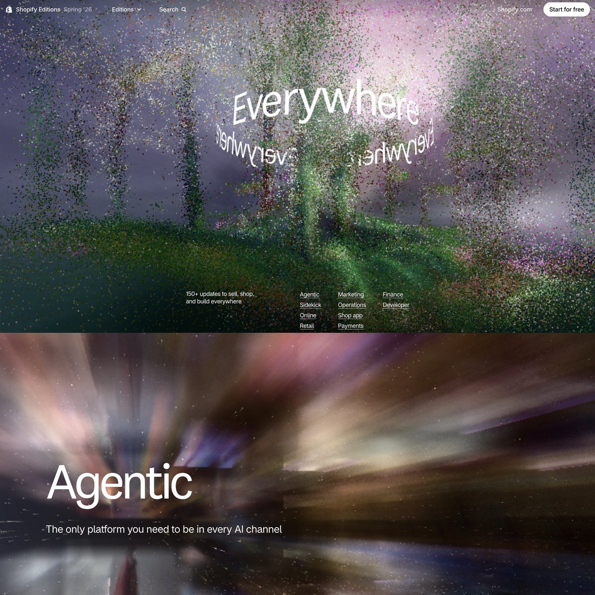 Website Inspiration: Shopify Editions – Spring 2026