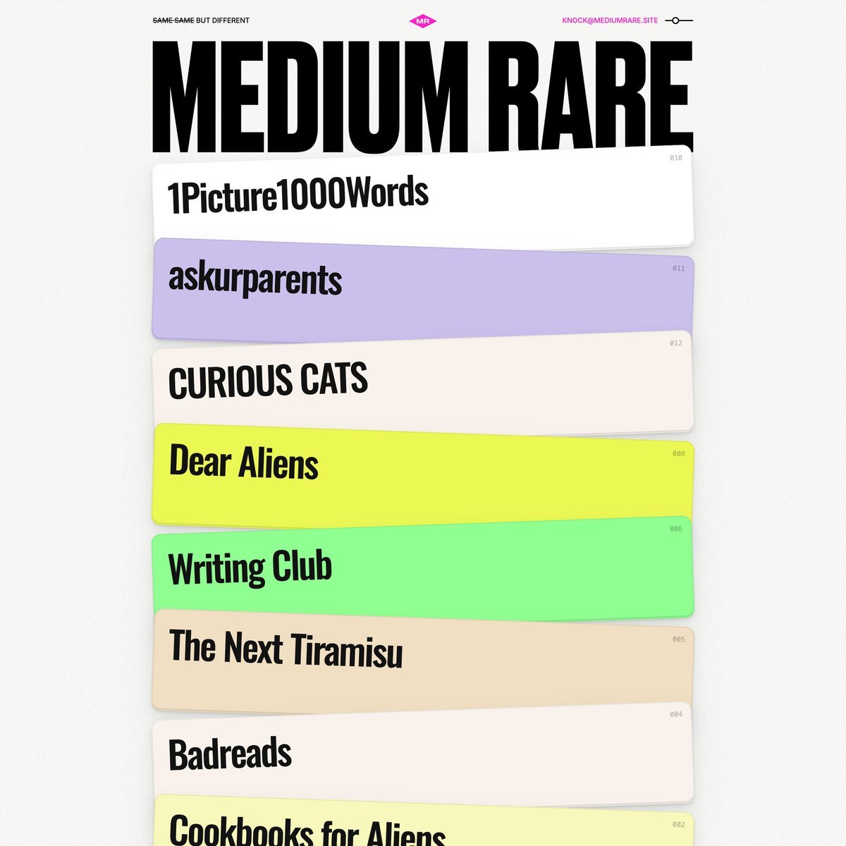 Website Inspiration: Medium Rare
