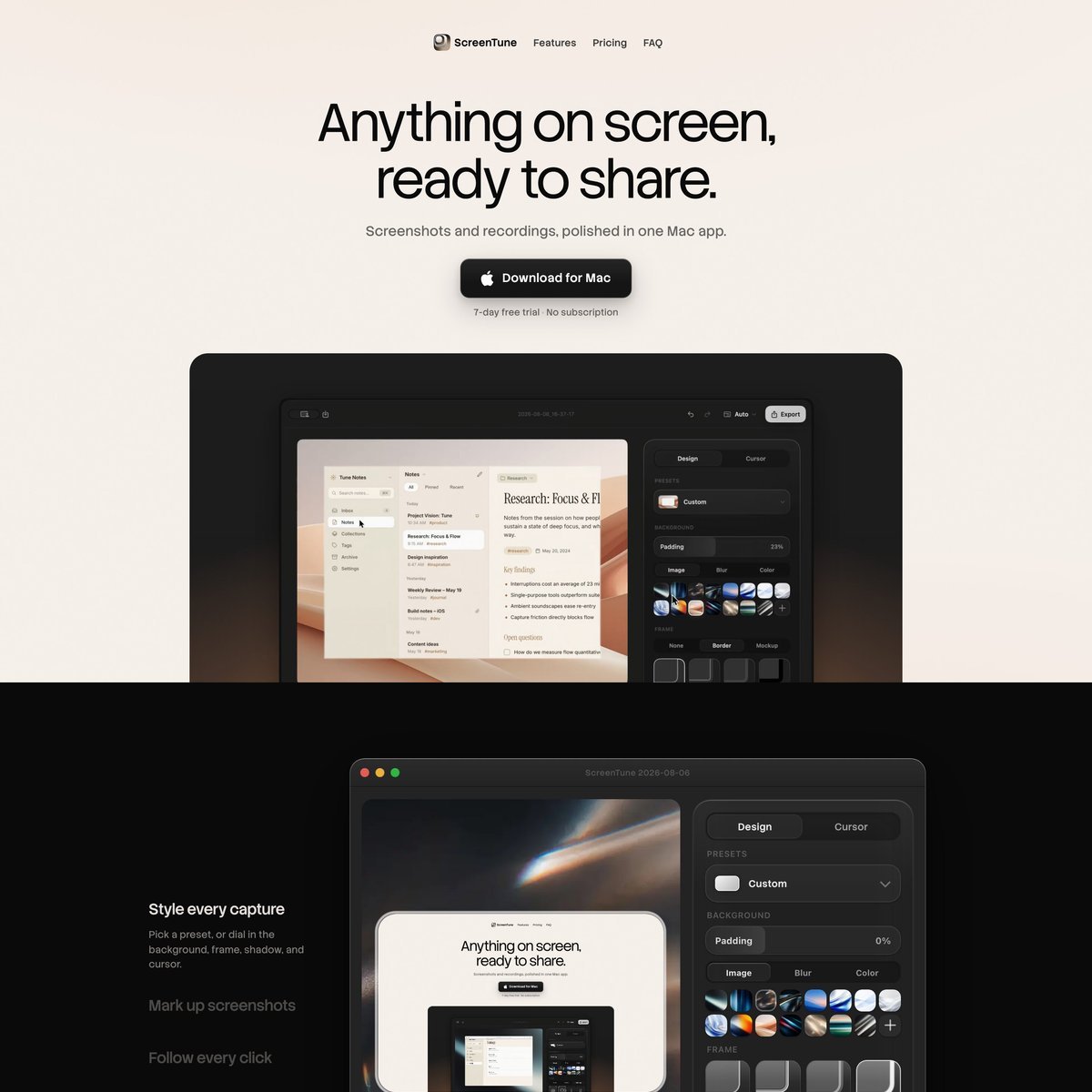 Website Inspiration: ScreenTune